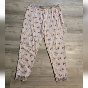 Disney Sz XL Minnie Mouse Sweater Knit Jogger Style Pajama Set Pink Gray